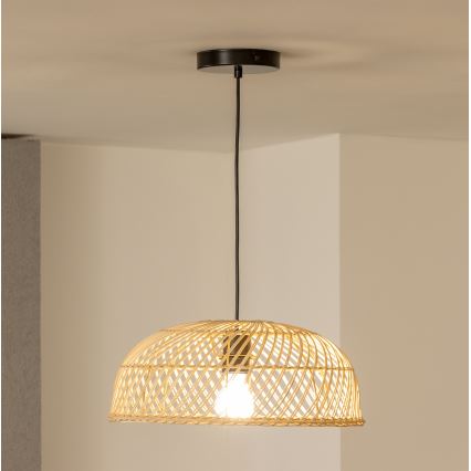 Brilagi - LED-Pendelleuchte an Kabel CERIA BOHO 1xE27/40W/230V Ø 60 cm Rattan