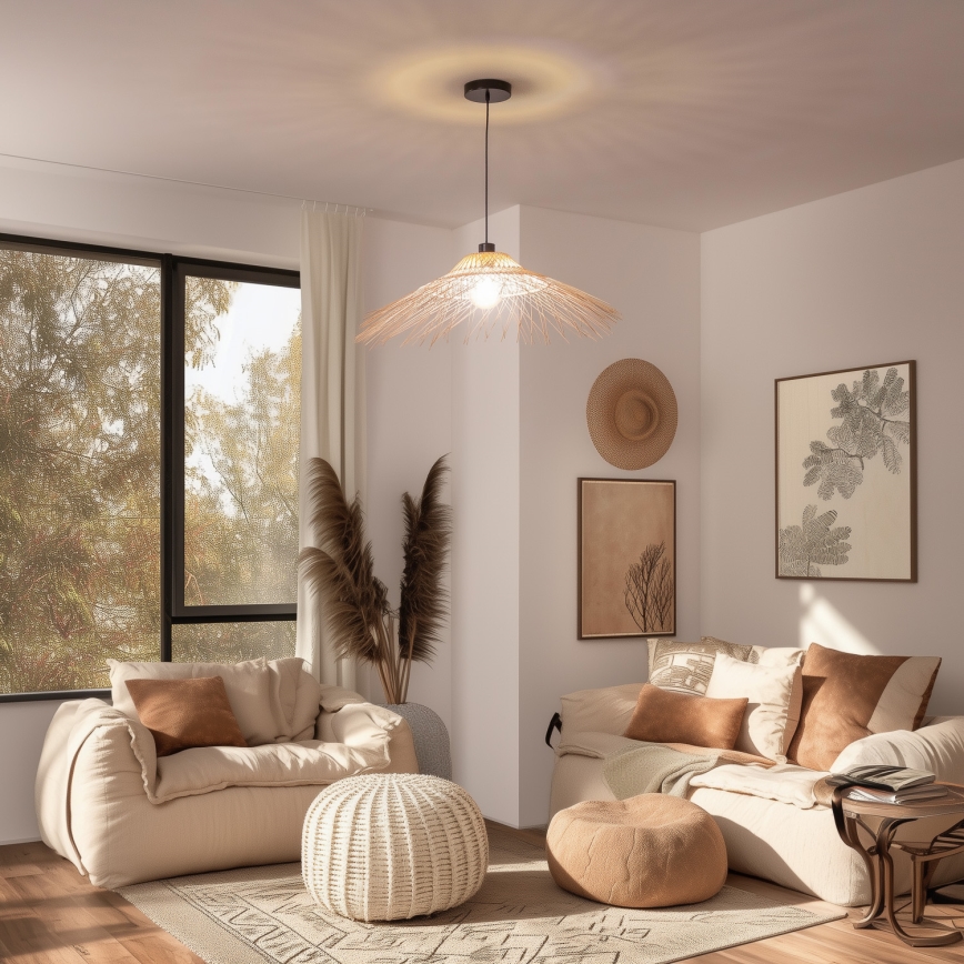 Brilagi - LED-Pendelleuchte an Kabel CERIA BOHO 1xE27/40W/230V Ø 70 cm Bambus