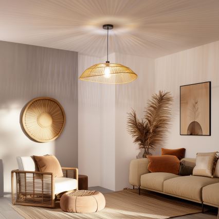 Brilagi - LED-Pendelleuchte an Kabel CERIA BOHO 1xE27/40W/230V Ø 70 cm, braun