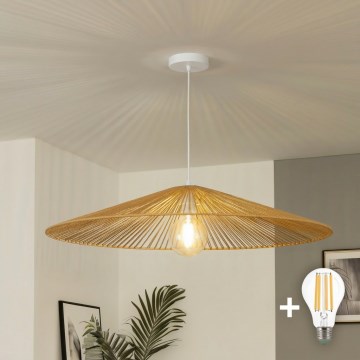 Brilagi - LED-Pendelleuchte an Kabel CERIA BOHO 1xE27/40W/230V Ø 90 cm braun