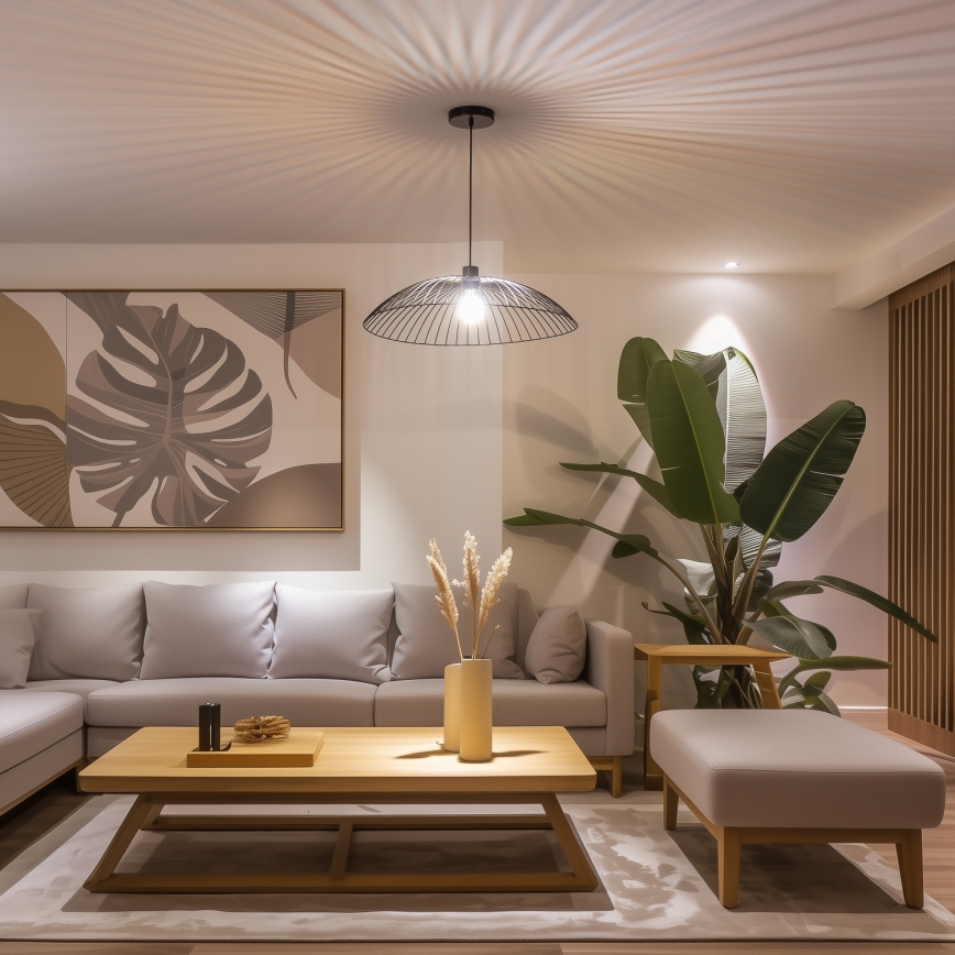 Brilagi - LED-Pendelleuchte an Kabel CERIA WIRE 1xE27/40W/230V Ø 60 cm schwarz