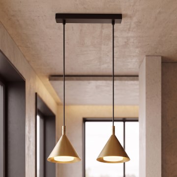 BRILAGI - LED Pendelleuchte an Kabel CONE DOUBLE 2xGX53/15W/230V goldfarben