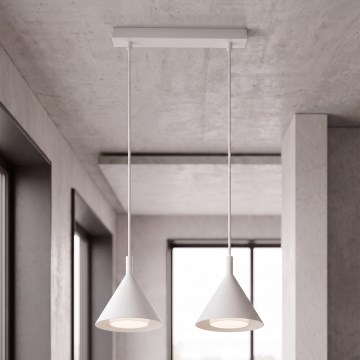 BRILAGI - LED Pendelleuchte an Kabel CONE DOUBLE 2xGX53/15W/230V weiß