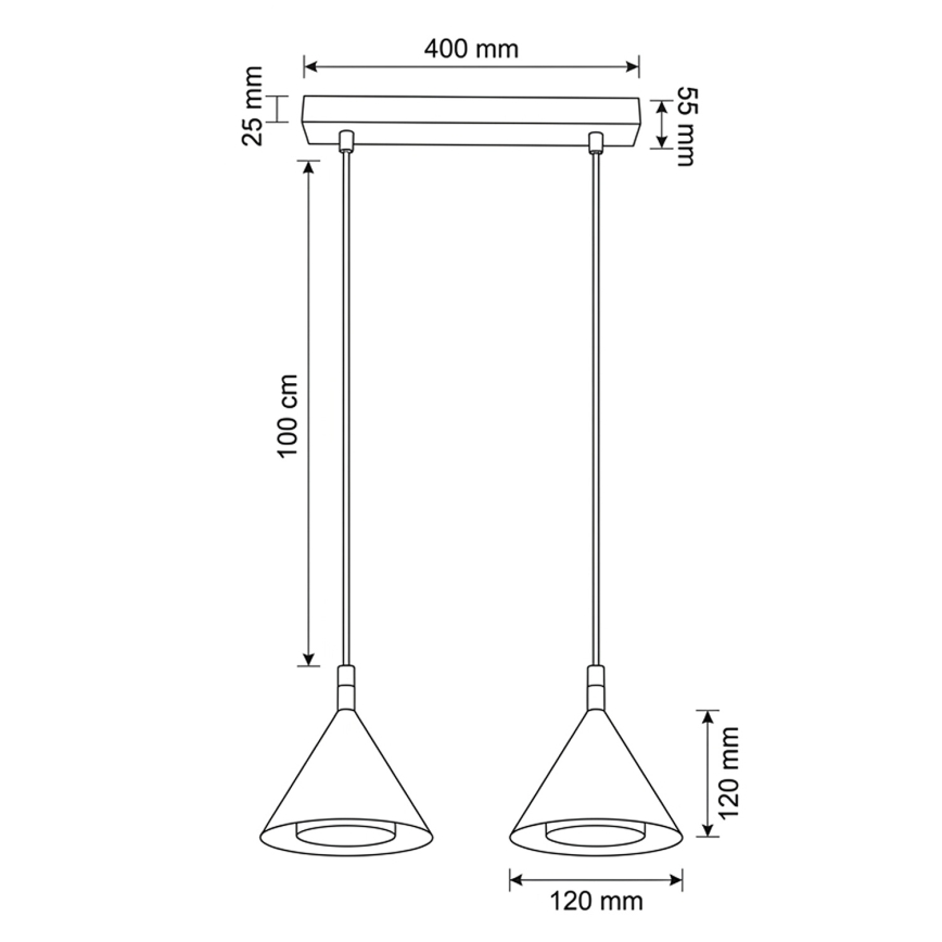BRILAGI - LED Pendelleuchte an Kabel CONE DOUBLE 2xGX53/15W/230V weiß