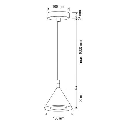 BRILAGI - LED Pendelleuchte an Kabel CONE SINGLE 1xGX53/15W/230V weiß