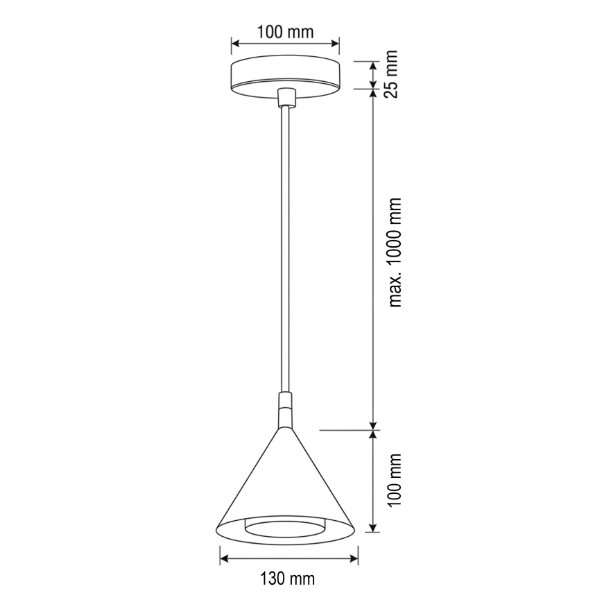 BRILAGI - LED Pendelleuchte an Kabel CONE SINGLE 1xGX53/15W/230V weiß