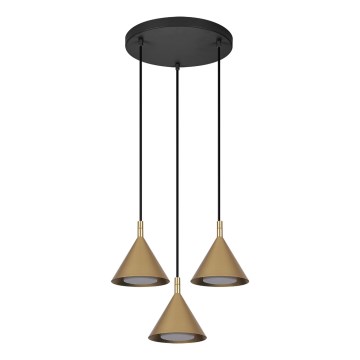 BRILAGI - LED Pendelleuchte an Kabel CONE TRIPLE ROUND 3xGX53/15W/230V goldfarben