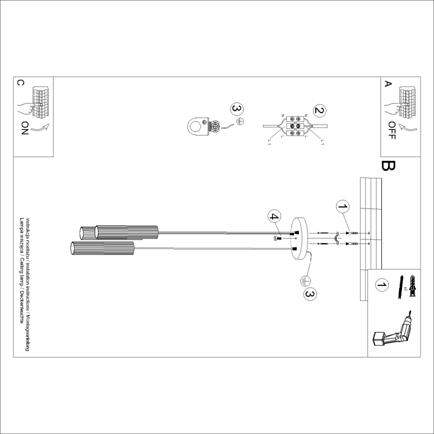 Brilagi - LED-Pendelleuchte an Kabel CRESTO 3xGU10/10W/230V cremefarben