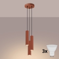 BRILAGI - LED-Pendelleuchte an Kabel CRESTO 3xGU10/10W/230V orange
