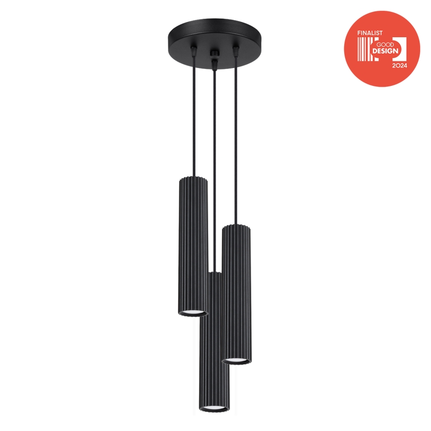 Brilagi - LED-Pendelleuchte an Kabel CRESTO 3xGU10/10W/230V schwarz