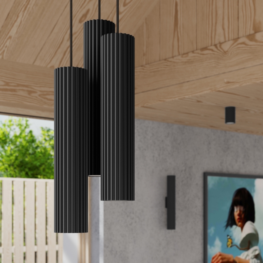 Brilagi - LED-Pendelleuchte an Kabel CRESTO 3xGU10/10W/230V schwarz