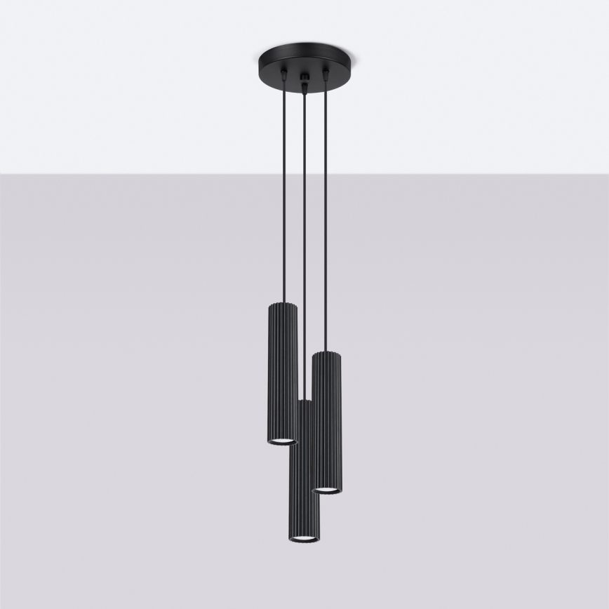 Brilagi - LED-Pendelleuchte an Kabel CRESTO 3xGU10/10W/230V schwarz