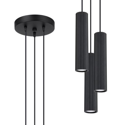 Brilagi - LED-Pendelleuchte an Kabel CRESTO 3xGU10/10W/230V schwarz