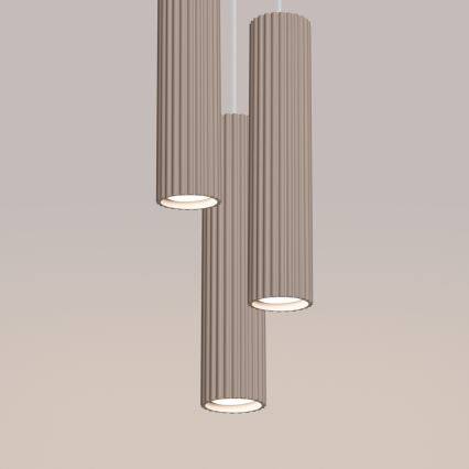 Brilagi - LED-Pendelleuchte an Kabel CRESTO 3xGU10/10W/230V taupe