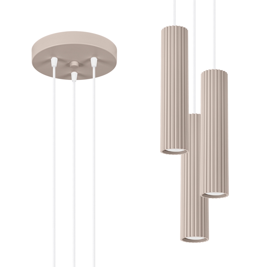 Brilagi - LED-Pendelleuchte an Kabel CRESTO 3xGU10/10W/230V taupe