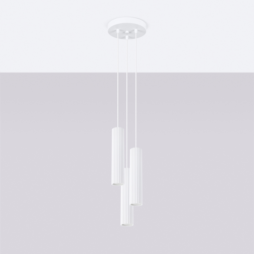 Brilagi - LED-Pendelleuchte an Kabel CRESTO 3xGU10/10W/230V weiß