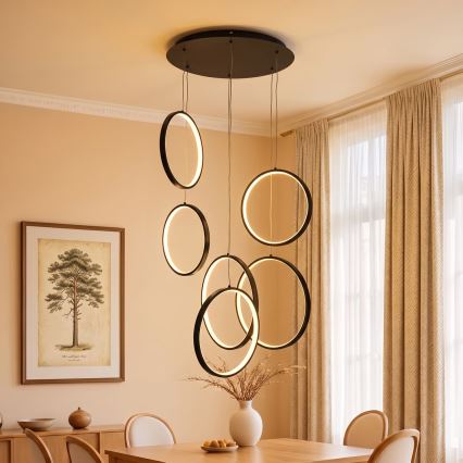 BRILAGI - LED-Pendelleuchte an Kabel ECHO LED/80W/230V 4000K Ø 50 cm schwarz