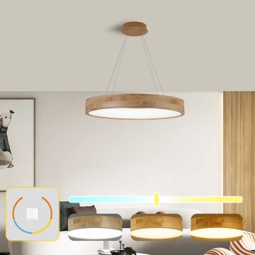 Brilagi - LED-Pendelleuchte an Kabel FALCON WOOD LED/40W/230V 3000/4000/6000K Ø 60 cm Holz