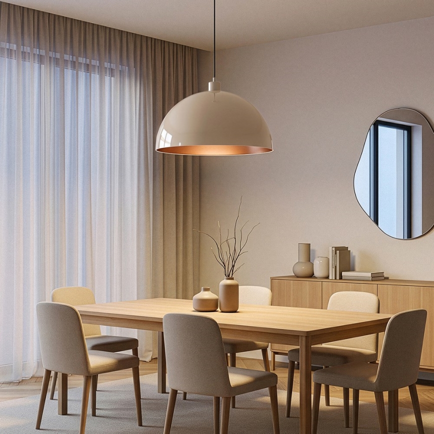 BRILAGI - LED-Pendelleuchte an Kabel METALO 1xE27/40W/230V Ø 40 cm beige/kupferfarben