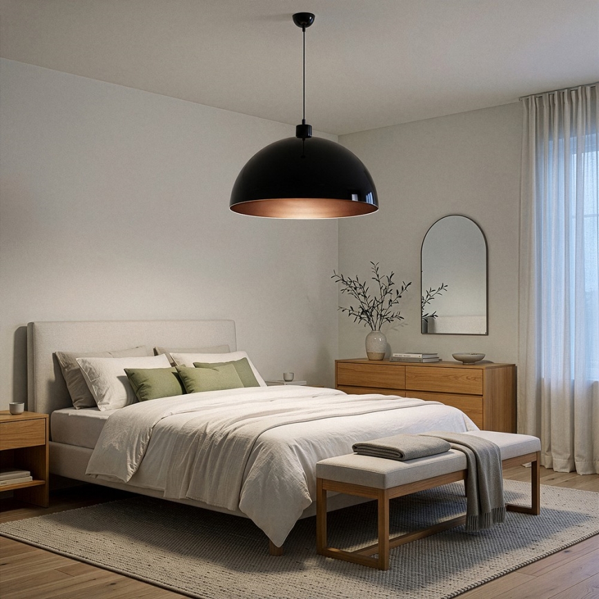 BRILAGI - LED-Pendelleuchte an Kabel METALO 1xE27/40W/230V Ø 60 cm schwarz/kupfer