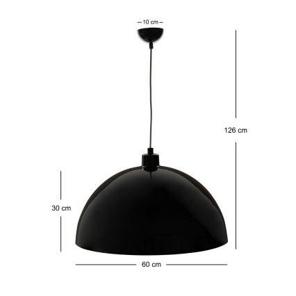 BRILAGI - LED-Pendelleuchte an Kabel METALO 1xE27/40W/230V Ø 60 cm schwarz/kupfer