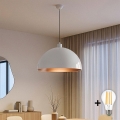 BRILAGI - LED-Pendelleuchte an Kabel METALO 1xE27/40W/230V Ø 60 cm weiß/kupfer