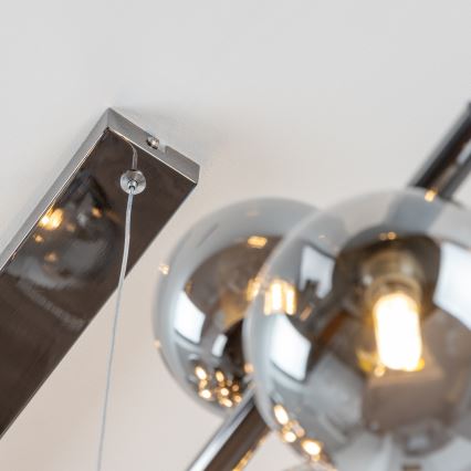 Brilagi - LED-Pendelleuchte an Kabel MILLA 10xG9/3W/230V schwarz-chrom/rauchglas