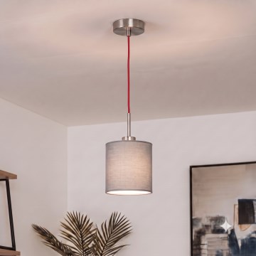 Brilagi - LED-Pendelleuchte an Kabel NUBILA 1xE27/60W/230V Ø 14 cm rot/hellgrau