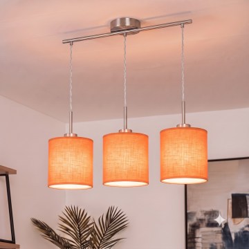 Brilagi - LED-Pendelleuchte an Kabel NUBILA 3xE27/60W/230V orange