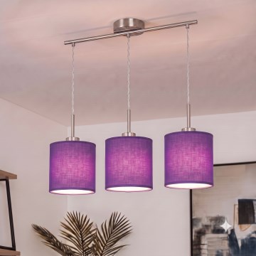 Brilagi - LED-Pendelleuchte an Kabel NUBILA 3xE27/60W/230V violett