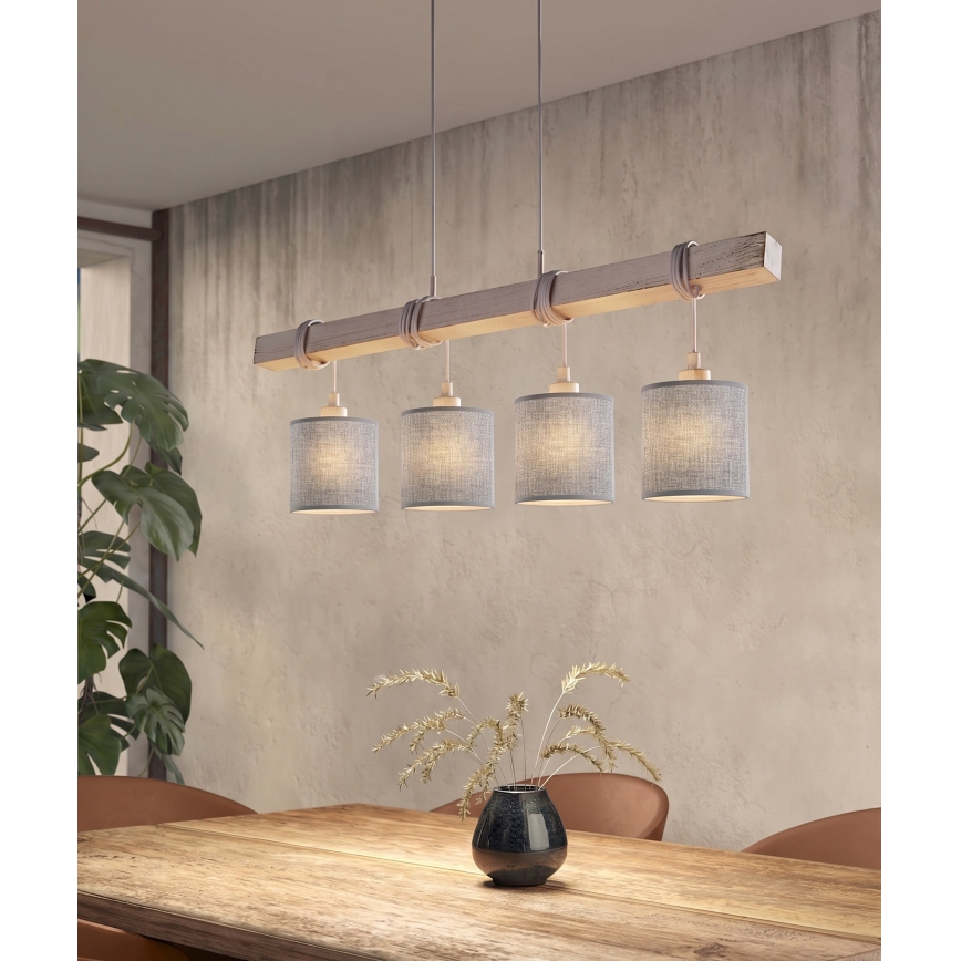 BRILAGI - LED-Pendelleuchte an Kabel NUBILA 4xE27/60W/230V grau