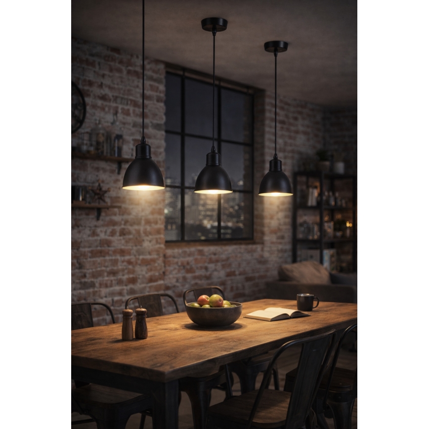 Brilagi - LED-Pendelleuchte an Kabel RIDDY 1xE27/60W/230V schwarz