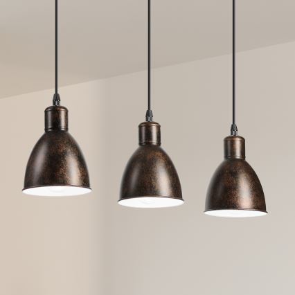 Brilagi - LED-Pendelleuchte an Kabel RIDDY 3xE27/60W/230V Kupfer/Patina
