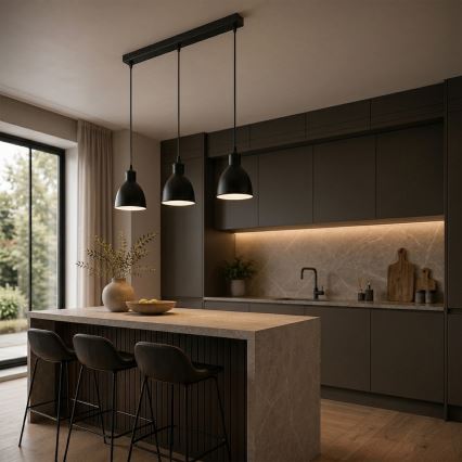 BRILAGI - LED-Pendelleuchte an Kabel RIDDY 3xE27/60W/230V schwarz