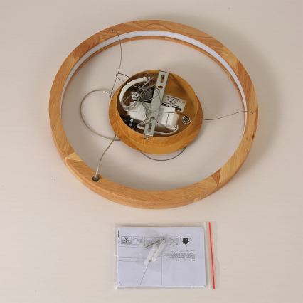 Brilagi - LED-Pendelleuchte an Kabel UMEA WOOD LED/30W/230V Ø 40 cm Gummibaumholz