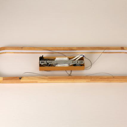 Brilagi - LED-Pendelleuchte an Kabel UMEA WOOD LED/40W/230V 90x22 cm Gummibaumholz