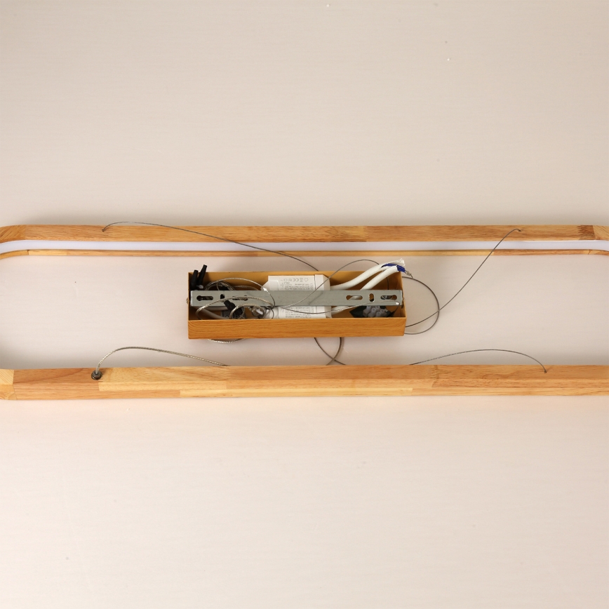 Brilagi - LED-Pendelleuchte an Kabel UMEA WOOD LED/40W/230V 90x22 cm Gummibaumholz