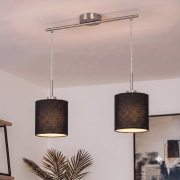 Brilagi - LED-Pendelleuchte an Seil NUBILA 2xE27/60W/230V schwarz