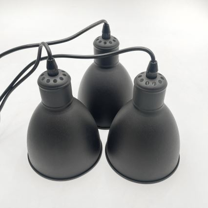 Brilagi - LED-Pendelleuchte an Stahlseil RIDDY 3xE27/60W/230V schwarz