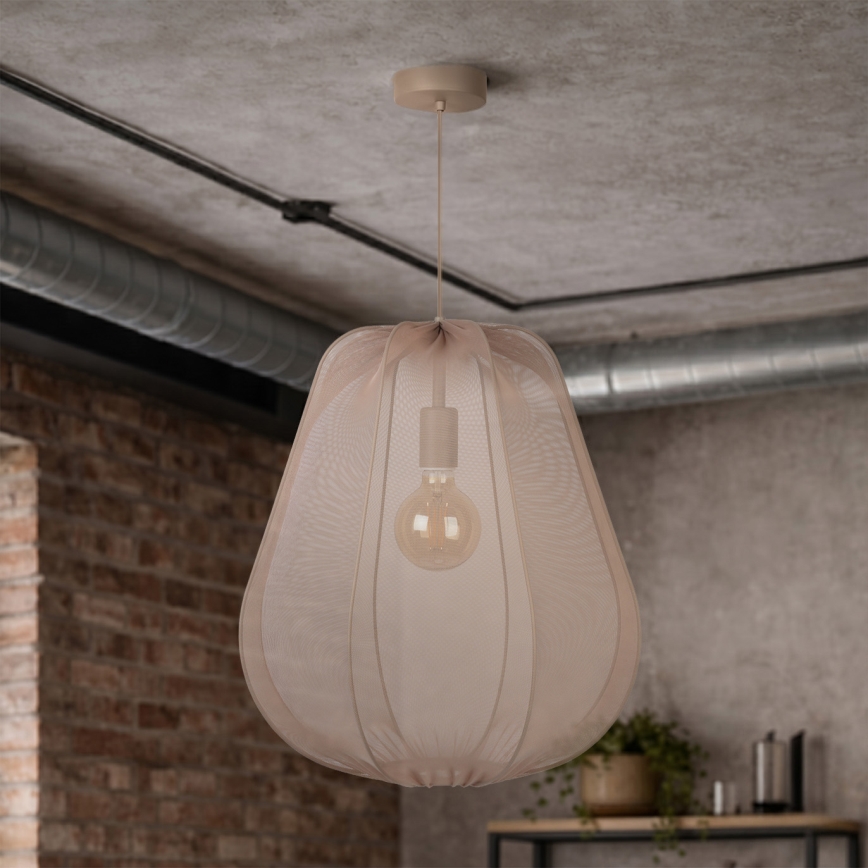 Brilagi - LED-Pendelleuchte ARVEN an Kabel 1xE27/8W/230V Ø 37 cm beige