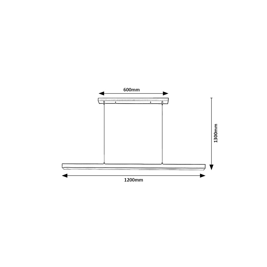 Brilagi - LED-Pendelleuchte AXIS mit Seilaufhängung, LED/30W/230V, 120 cm, schwarz
