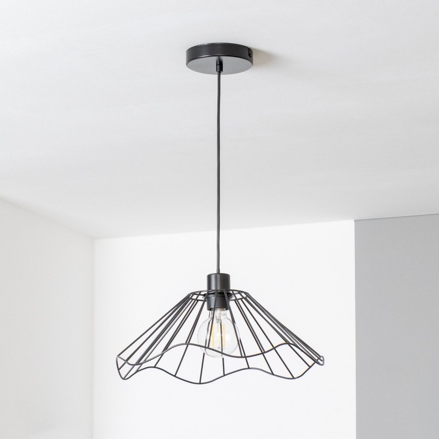 Brilagi - LED-Pendelleuchte CERIA WIRE mit Seilaufhängung, 1x E27/40W/230V, Ø 40 cm, schwarz