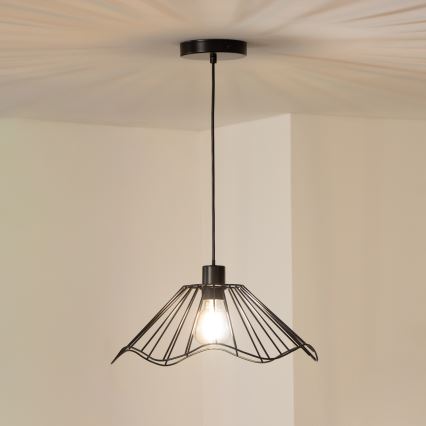 Brilagi - LED-Pendelleuchte CERIA WIRE mit Seilaufhängung, 1x E27/40W/230V, Ø 40 cm, schwarz