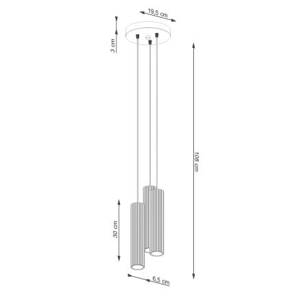 Brilagi - LED-Pendelleuchte CRESTO an Kabel, 3x GU10, 10 W, 230 V, grün