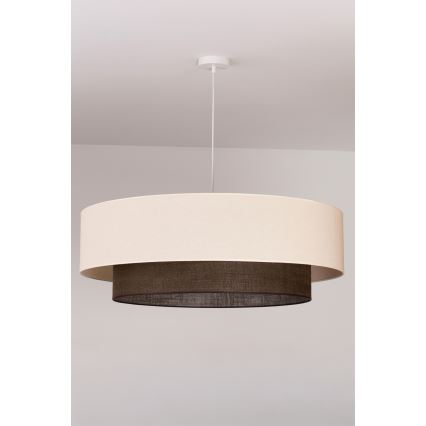 Brilagi - LED-Pendelleuchte im BOHO-Style, 3x E27/15W/230V, Ø 80 cm, creme/braun