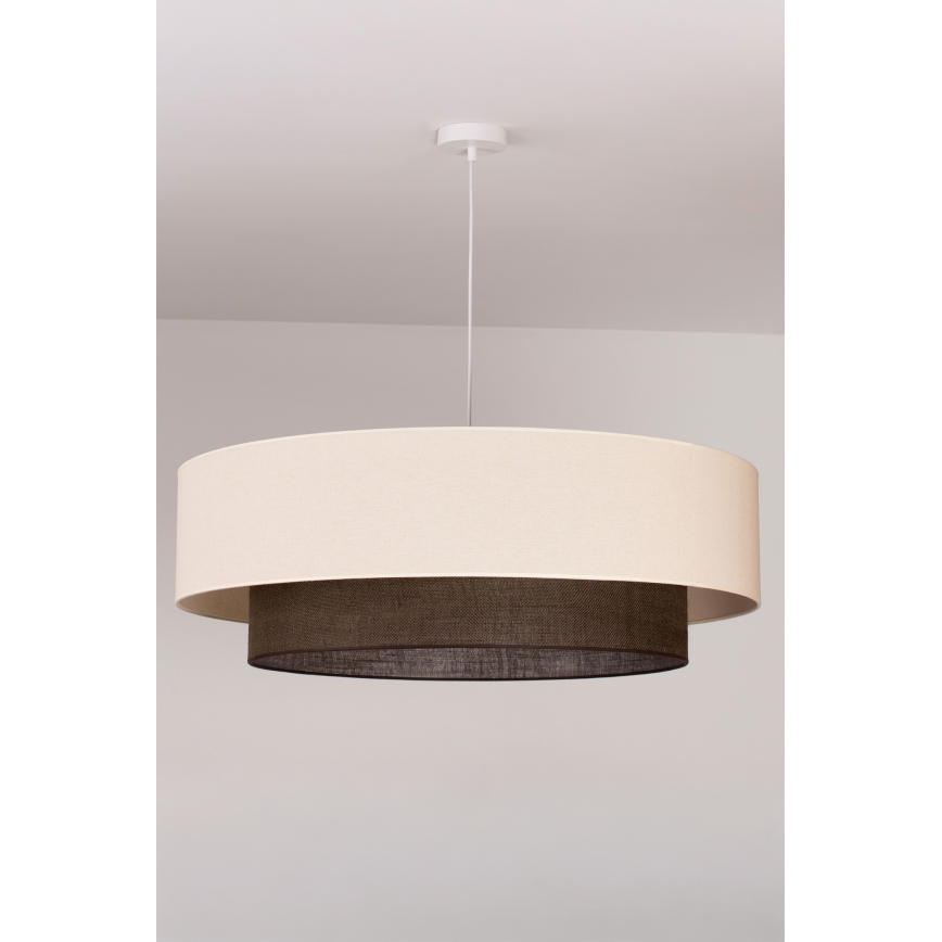 Brilagi - LED-Pendelleuchte im BOHO-Style, 3x E27/15W/230V, Ø 80 cm, creme/braun