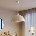 BRILAGI - LED-Pendelleuchte METALO an Kabel 1x E27/40W/230V Ø 60 cm beige/kupferfarben