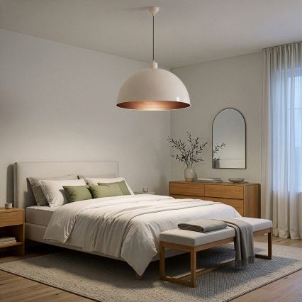 BRILAGI - LED-Pendelleuchte METALO an Kabel 1x E27/40W/230V Ø 60 cm beige/kupferfarben