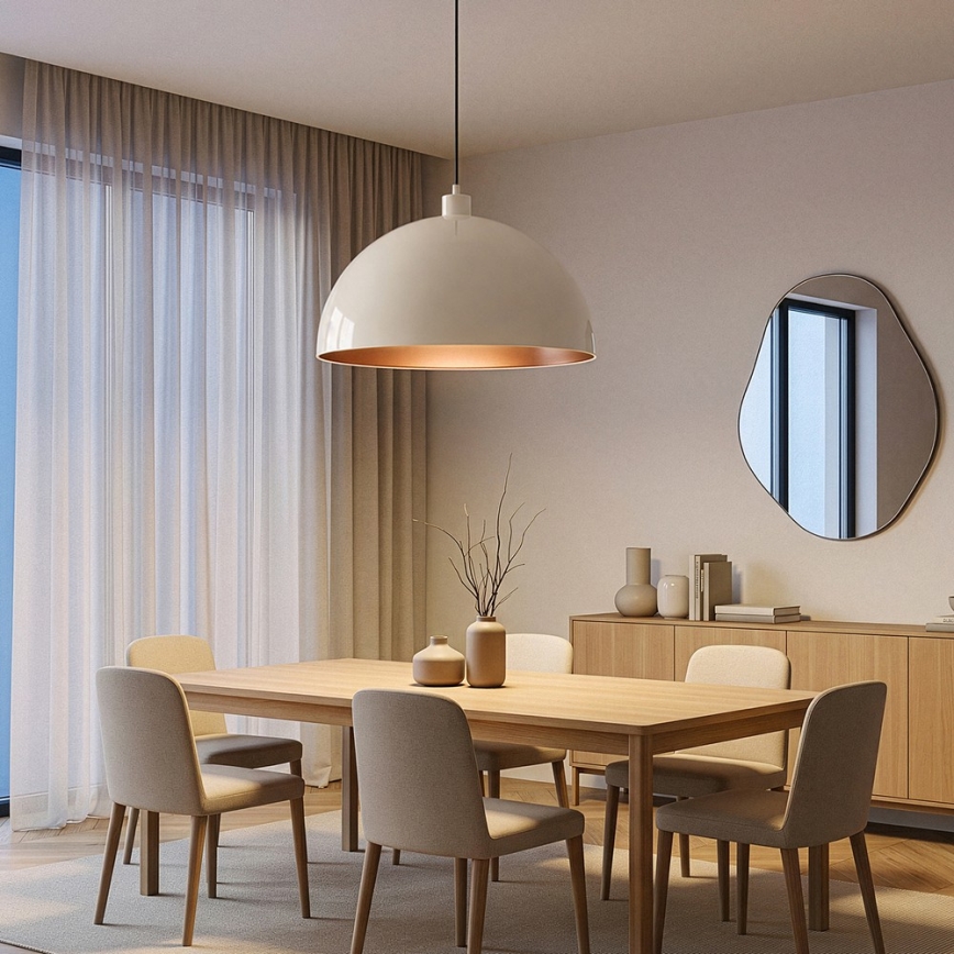 BRILAGI - LED-Pendelleuchte METALO an Kabel 1x E27/40W/230V Ø 60 cm beige/kupferfarben