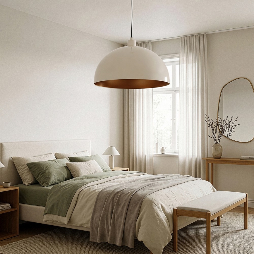 BRILAGI - LED-Pendelleuchte METALO an Kabel 1x E27/40W/230V Ø 60 cm beige/kupferfarben